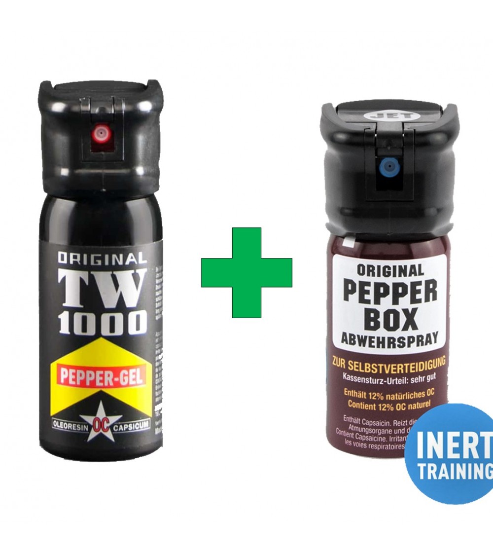 Offre spray au poivre TW1000 gel + spray d'entraînement (avec clapet