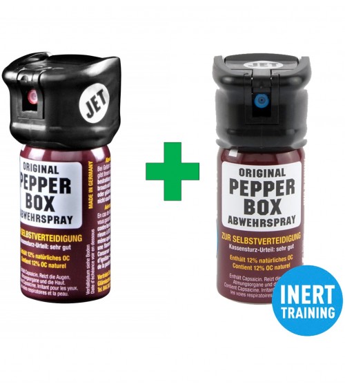 Pfefferspray Pepper-Box / Flip-top kappe (40 ml/stahl) + Trainingspray